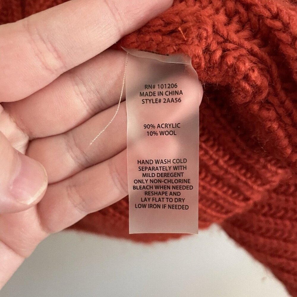 Soft Surroundings Women M Burnt Orange Wool Blend Open Front Courchevel Cardigan - Picture 8 of 9
